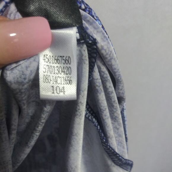 Chicos Black Label Blue Side Tie Drop Shoulder Tunic Top Womens Size 2 US Large - Picture 7 of 9